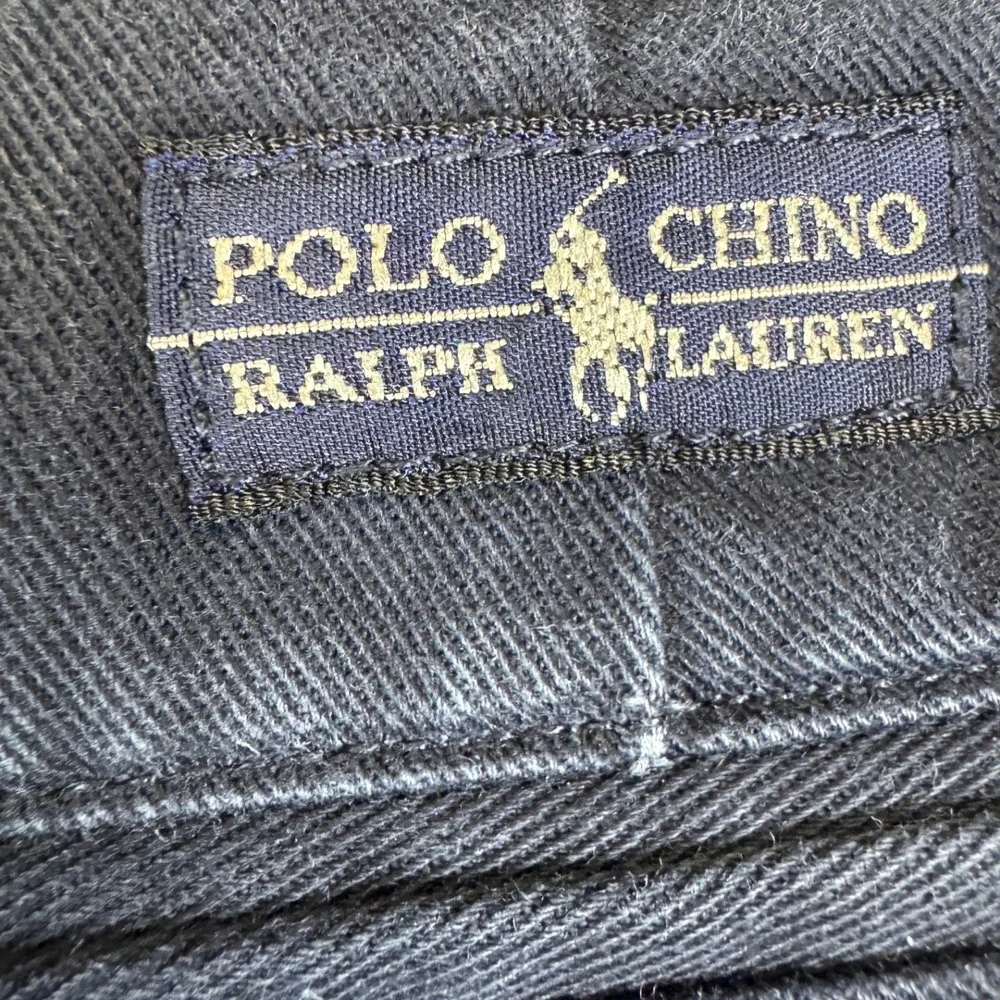 Polo Ralph Lauren Mens Chino Pants Blue Cotton Pleated Size 35x32‎ Preppy